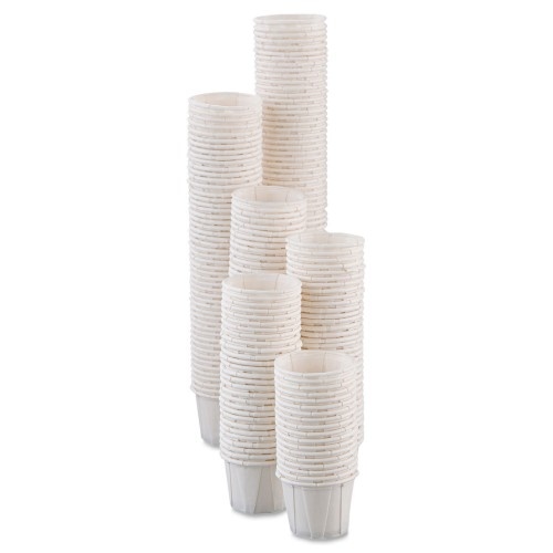 Solo Paper Portion Cups, 0.5 Oz, White, 250/Bag, 20 Bags/Carton
