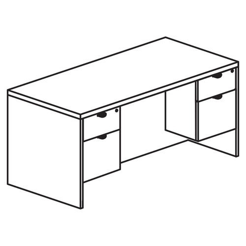 Lorell Prominence 2.0 Espresso Laminate Box/File Double-Pedestal Desk - 2-Drawer