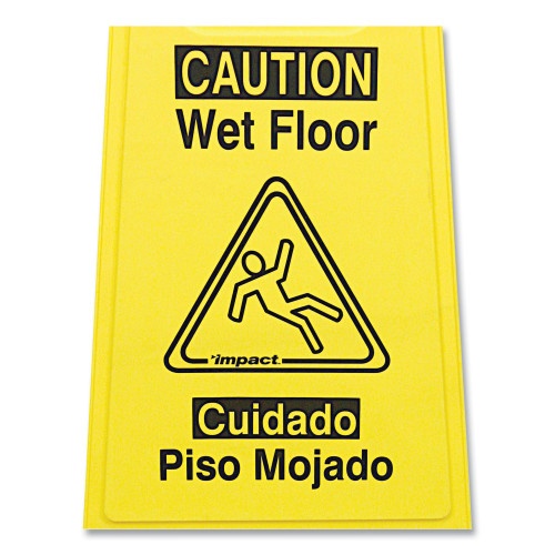 Impact Bilingual Yellow Wet Floor Sign, 12.05 X 1.55 X 24.3