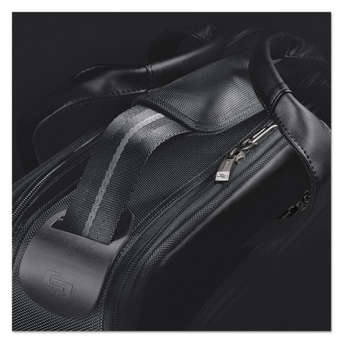 Solo Classic Smart Strap Briefcase, Fits Devices Up To 16", Ballistic Polyester, 17.5 X 5.5 X 12, Black
