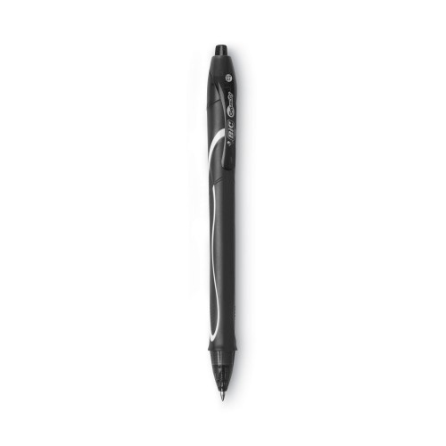 Bic Gel-Ocity Quick Dry Retractable Gel Pen, Medium 0.7Mm, Black Ink/Barrel, Dozen