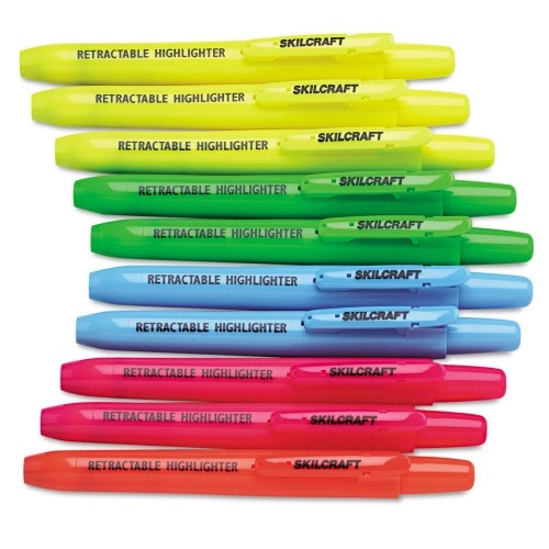 Tank Style Highlighters, Assorted Ink Colors, Chisel Tip, Assorted Barrel  Colors, 6/set