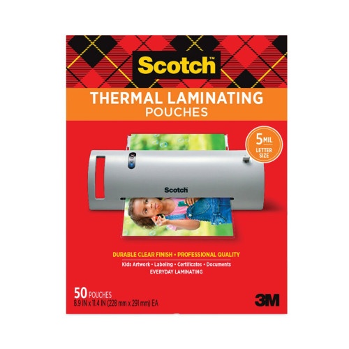 Scotch Laminating Pouches, 5 Mil, 9" X 11.5", Gloss Clear, 50/Pack