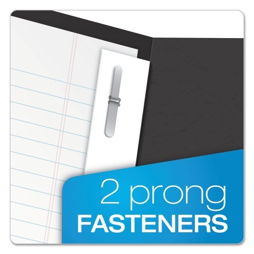 Oxford Twin-Pocket Folders With 3 Fasteners, Letter, 1/2" Capacity, Black 25/Box