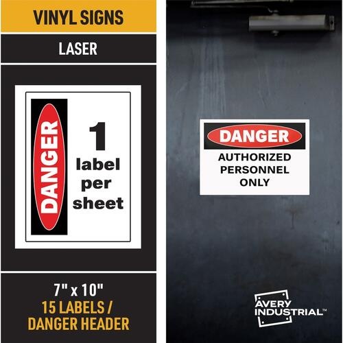 Avery Danger Header Printable Outdoor Vinyl Signs