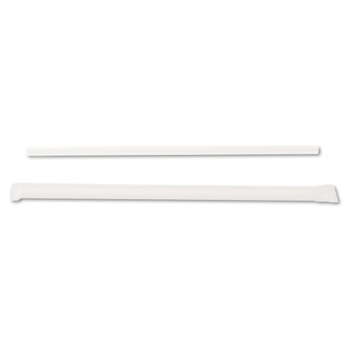 Dixie Jumbo Straws, 7 3/4", Plastic, Translucent, 500/Box, 4 Boxes/Carton