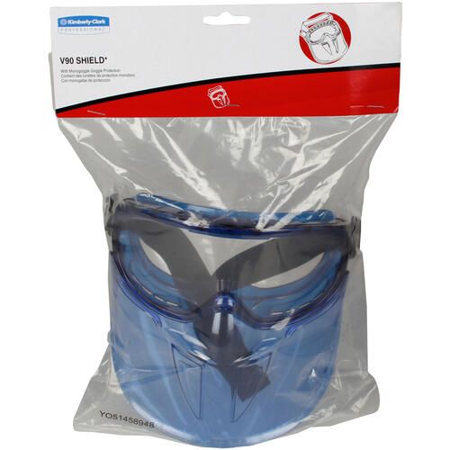 Kleenguard V90 Series Face Shield, Blue Frame, Clear Lens