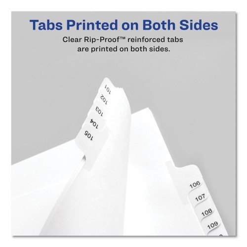 Avery Preprinted Legal Exhibit Side Tab Index Dividers, Allstate Style, 25-Tab, 26 To 50, 11 X 8.5, White, 1 Set,