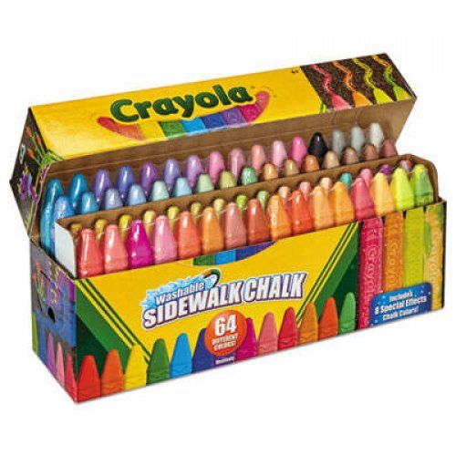 Crayola Sidewalk Chalk 64 Count Washable Anti-Roll Sticks