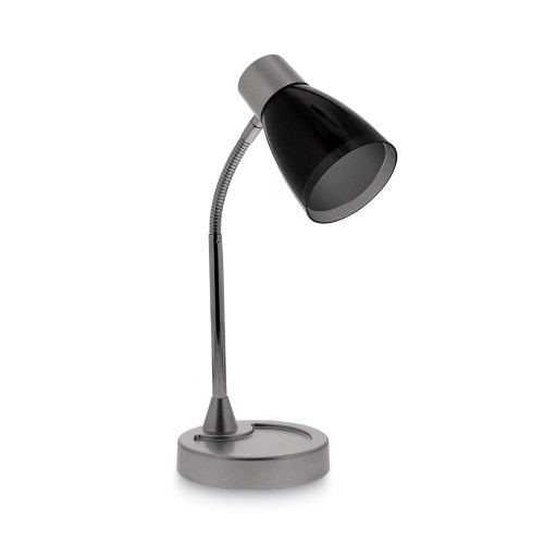 Bostitch Adjustable Led Desk Lamp, 4.5" Dia Base, 20" Tall, Chrome/Black