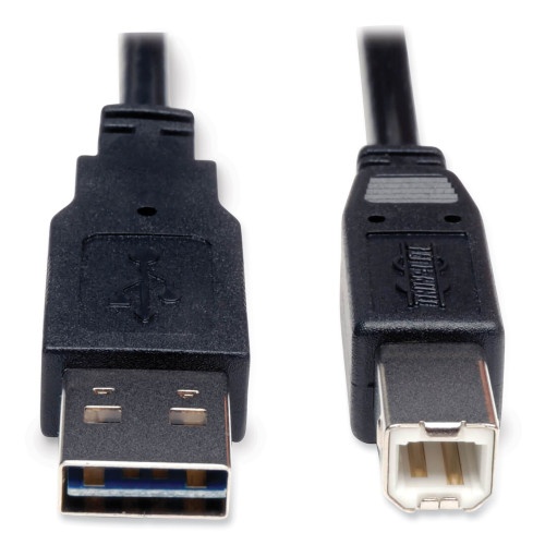Tripp Lite Universal Reversible Usb 2.0 Cable, Reversible A To B (M/M), 6 Ft, Black