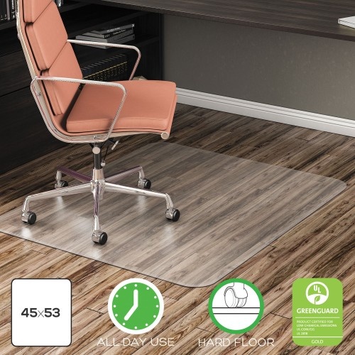Deflecto Economat All Day Use Chair Mat For Hard Floors, 45 X 53, Clear