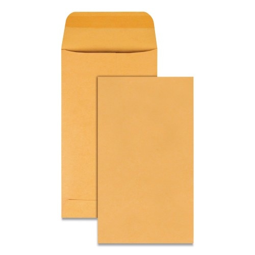 Quality Park Kraft Coin And Small Parts Envelope, 20 Lb Bond Weight Kraft, #5 1/2, Square Flap, Gummed Closure, 3.13 X 5.5, Brown, 500/Box