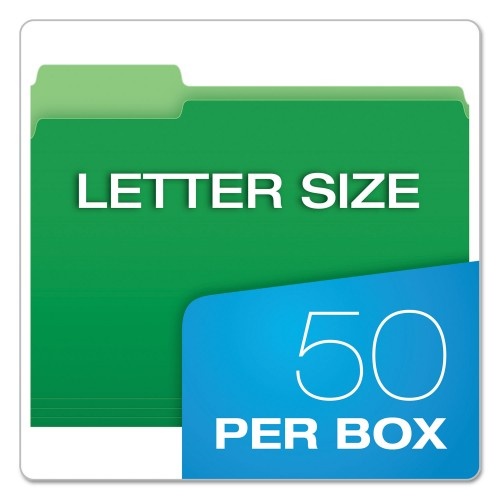 Pendaflex Double Stuff File Folders, 1/3-Cut Tabs, Letter Size, Assorted, 50/Pack