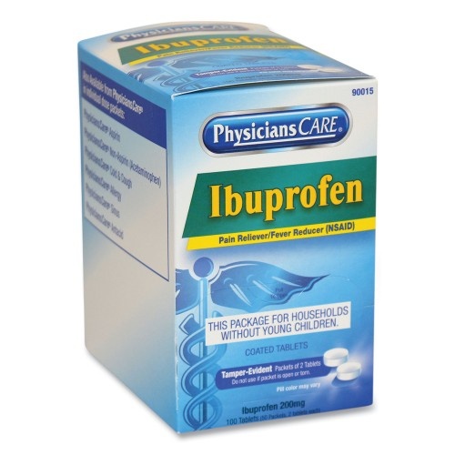 Physicianscare Ibuprofen Medication, Two-Pack, 200Mg, 50 Packs/Box