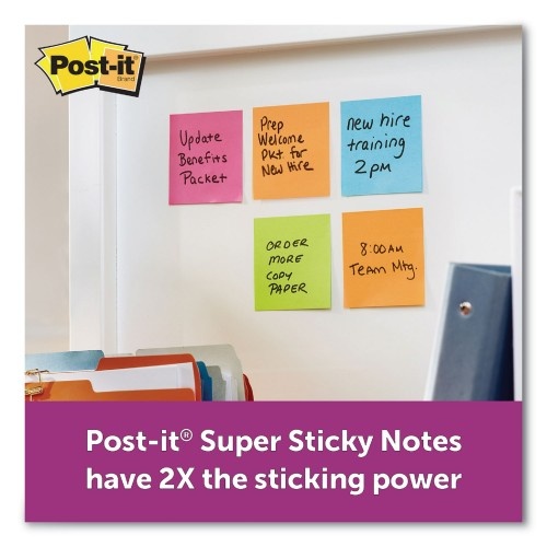 Post-It Pads In Energy Boost Collection Colors, 3" X 3", 90 Sheets/Pad, 5 Pads/Pack