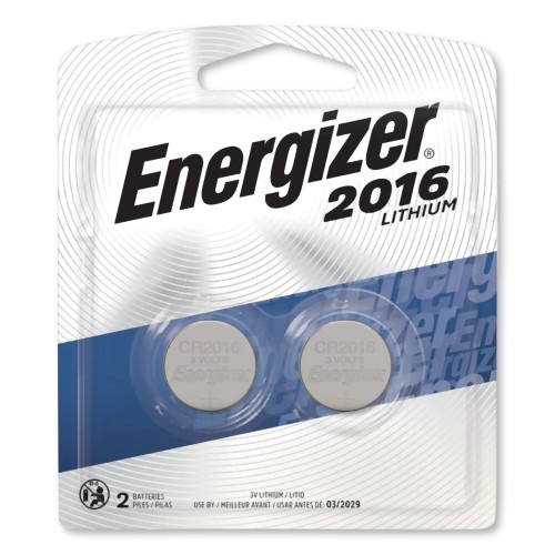 Energizer 2016 Lithium Coin Battery, 3V, 2/Pack