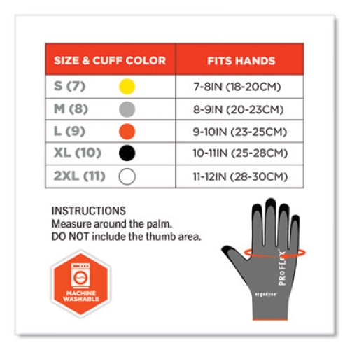 Ergodyne Proflex 7043 Ansi A4 Nitrile Coated Cr Gloves, Gray, Small, 1 Pair, Ships In 1-3 Business Days