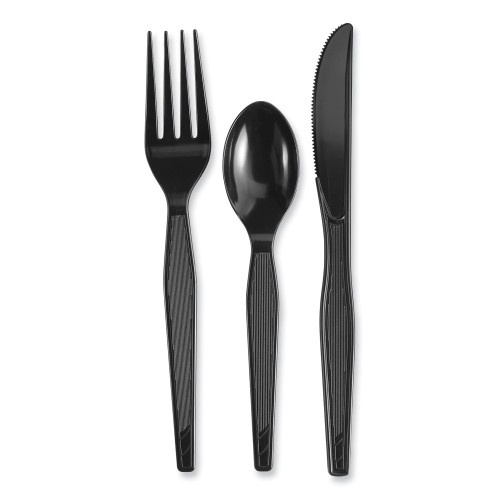 Dixie Individually Wrapped Heavyweight Cutlery Set, Fork/Knife/Spoon, 250/Carton
