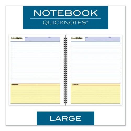 Cambridge Wirebound Guided Quicknotes Notebook, 1-Subject, List-Management Format, Dark Gray Cover, 11 X 8.5 Sheets