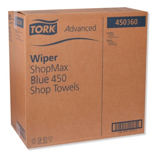 Tork Advanced Shopmax Wiper 450, 11 X 9.4, Blue, 60/Roll, 30 Rolls/Carton