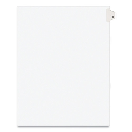 Preprinted Legal Exhibit Side Tab Index Dividers, Avery Style, 10-Tab, 51, 11 X 8.5, White, 25/Pack,