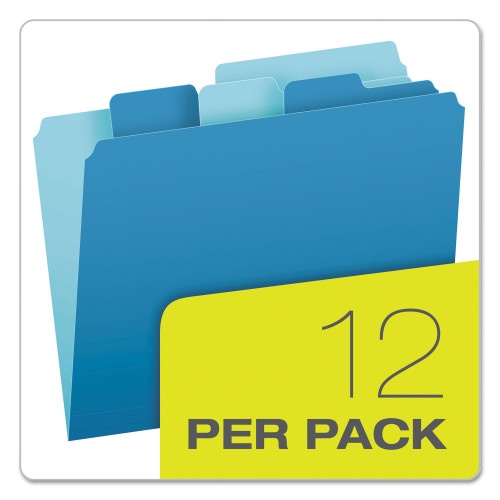 Pendaflex Divide It Up File Folder, 1/2-Cut Tabs: Assorted, Letter Size, 0.75" Expansion, Assorted Colors, 12/Pack
