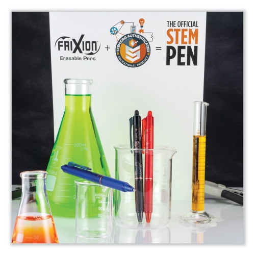 Pilot Frixion Clicker Erasable Gel Pen, Retractable, Bold 1 Mm, Blue Ink, Blue Barrel, Dozen