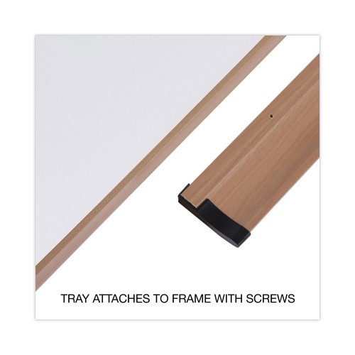 Universal Deluxe Melamine Dry Erase Board, 72 X 48, Melamine White Surface, Oak Fiberboard Frame
