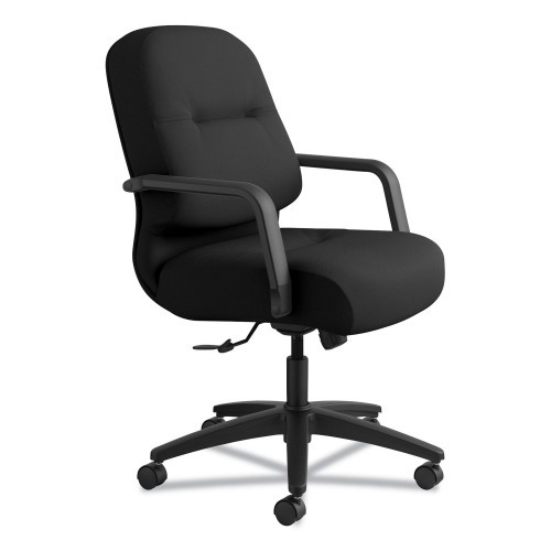 Hon Pillow-Soft 2090 Series Managerial Mid-Back Swivel/Tilt Chair, Supports Up To 300 Lbs., Black Seat/Black Back, Black Base