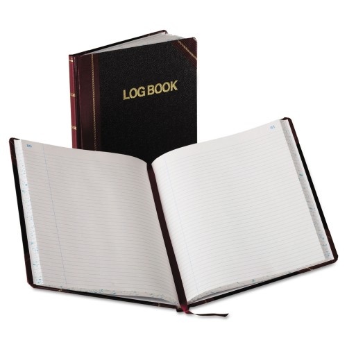 Boorum & Pease Log Book, Record Rule, Black/Red Cover, 150 Pages, 10 3/8 X 8 1/8