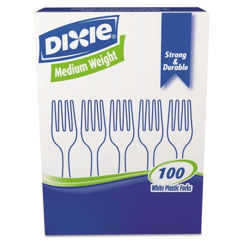 Dixie Plastic Cutlery, Heavy Mediumweight Fork, 1,000 Carton