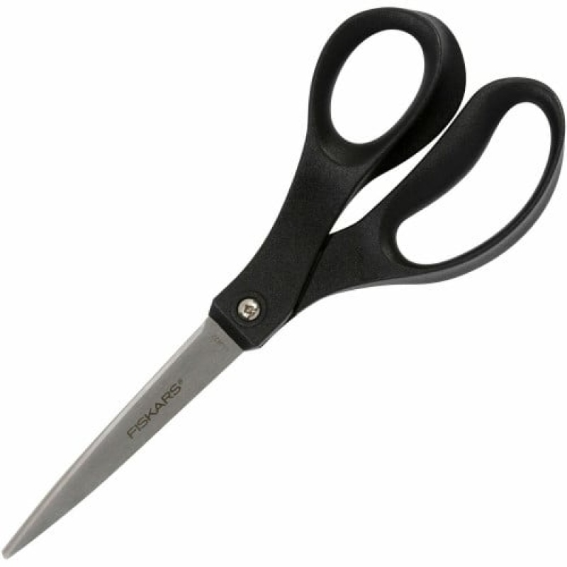 Fiskars Recycled All-Purpose Scissors Stainless Steel - Straight Tip - Black - 1 Each (1067259)