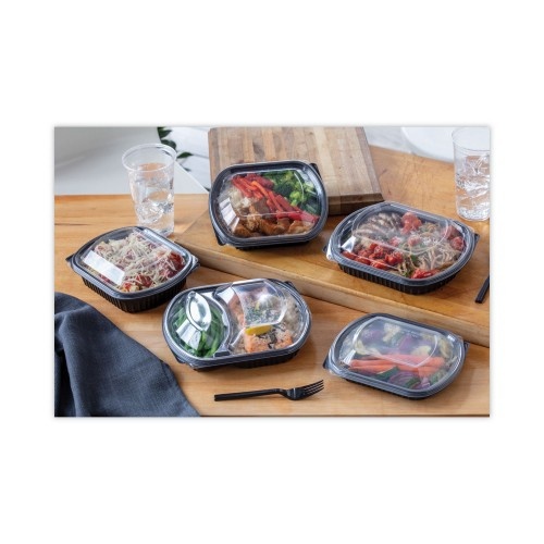 Pactiv Clearview Mealmaster Lid With Fog Gard Coating, Large Flat Lid, 9.38 X 8 X 0.38, Clear, Plastic, 300/Carton