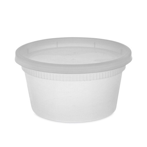 Pactiv Newspring Delitainer Microwavable Container, 12 Oz, 4.55 X 2.45 X 2.45, Clear, Plastic, 240/Carton