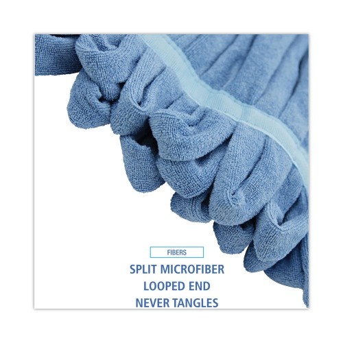 Boardwalk Microfiber Looped-End Wet Mop Head, Medium, Blue