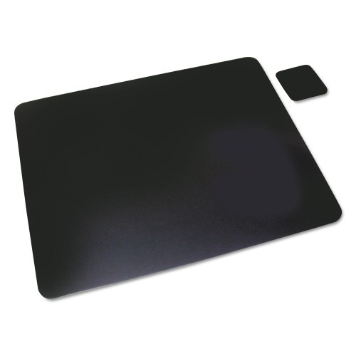 Artistic Leather Desk Pad With Coaster, 20 X 36, Black