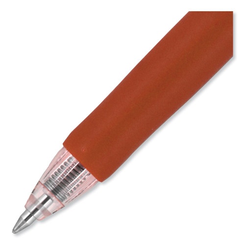 Uni-Ball Signo Gel Pen, Retractable, Medium 0.7 Mm, Red Ink, Red/Metallic Accents Barrel, Dozen