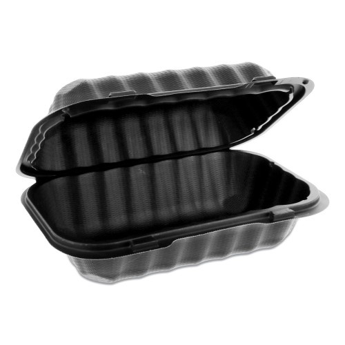 Pactiv Earthchoice Smartlock Microwavable Mfpp Hinged Lid Container, 9 X 6 X 3.25, Black, Plastic, 270/Carton