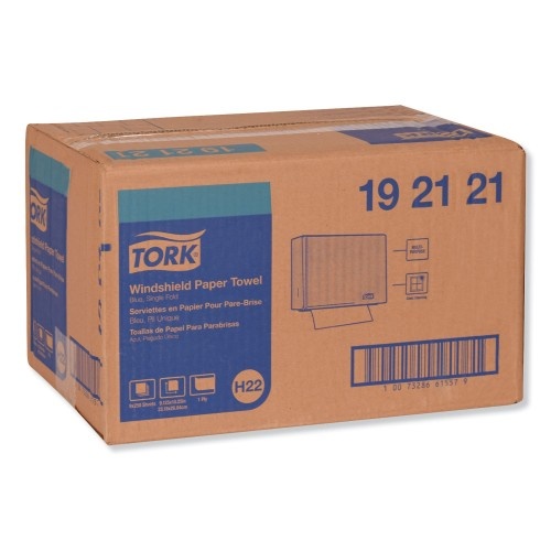 Tork Windshield Towel, One-Ply, 9.13 X 10.25, Blue, 250/Pack, 9 Pack/Carton