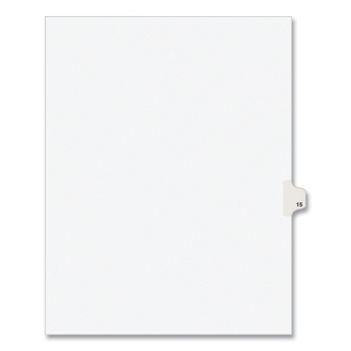 Preprinted Legal Exhibit Side Tab Index Dividers, Avery Style, 10-Tab, 15, 11 X 8.5, White, 25/Pack