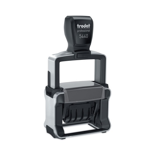 Trodat Professional 5-In-1 Date Stamp, Self-Inking, 1 X 1.63, Blue/Red