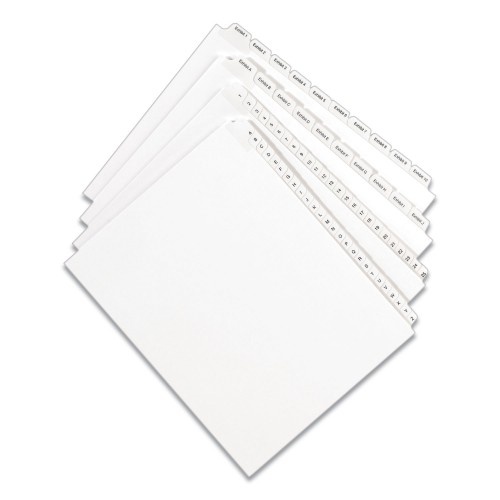 Avery Preprinted Legal Exhibit Side Tab Index Dividers, Allstate Style, 26-Tab, X, 11 X 8.5, White, 25/Pack