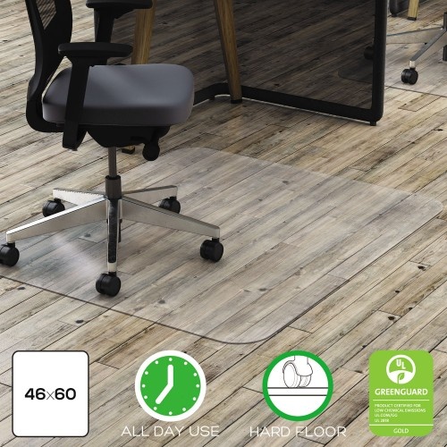 Deflecto All Day Use Chair Mat - Hard Floors, 46 x 60, Rectangle, Clear