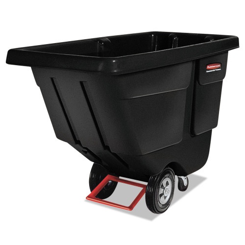 Rubbermaid Commercial Rotomolded Tilt Truck, 202 Gal, 450 Lb Capacity, Plastic, Black