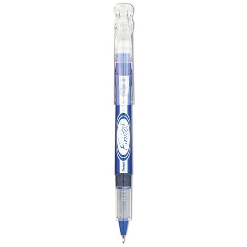 Pentel Finito! Porous Point Pen, Extra-Fine 0.4 Mm, Blue Ink, Blue/Silver Barrel