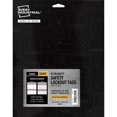 Avery Ultraduty LOTO Prerinted Danger Hang Tags