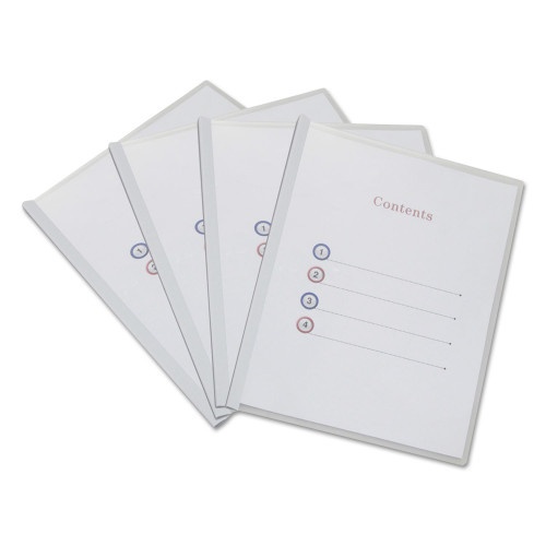 Universal Clear View Report Cover With Slide-On Binder Bar, Clear/Clear, 25/Pack