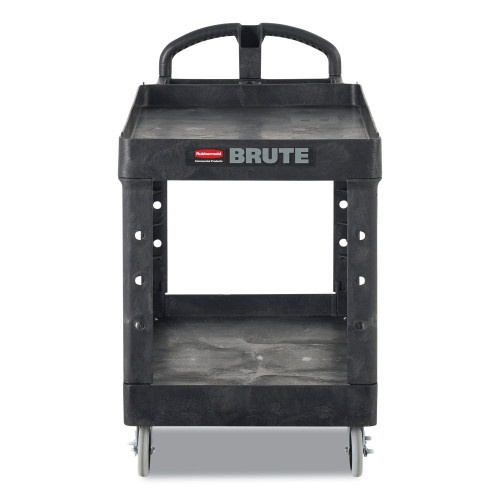Rubbermaid Commercial Heavy-Duty Utility Cart with Lipped Shelves