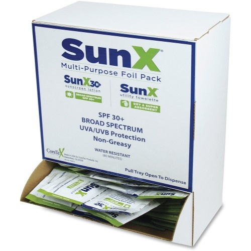 SunX Coretex Spf30 Sunscreen Towelettes with Dispenser